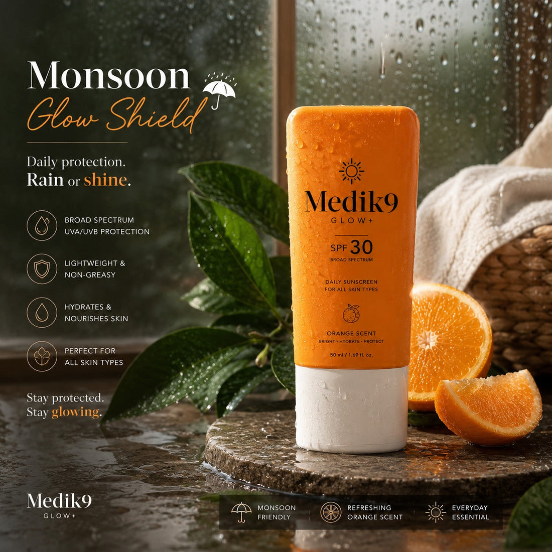 Medik9 Glow+ SPF 30 Sunscreen – Your Daily Shield Against Surat's Harsh Sun