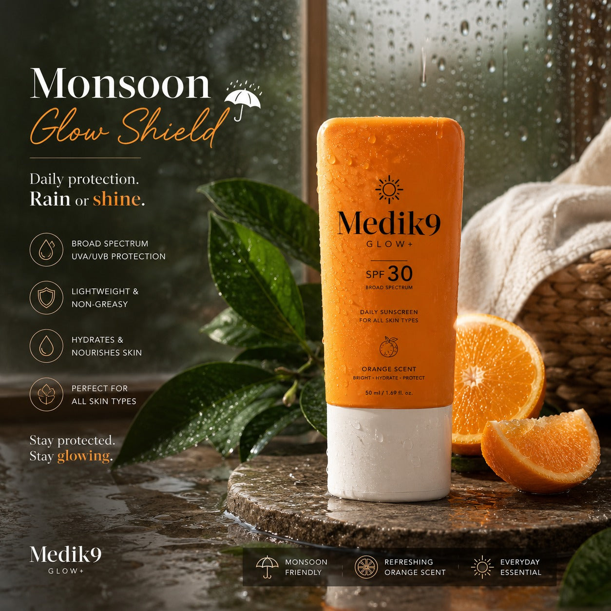 Medik9 Glow+ SPF 30 Sunscreen – Your Daily Shield Against Surat's Harsh Sun
