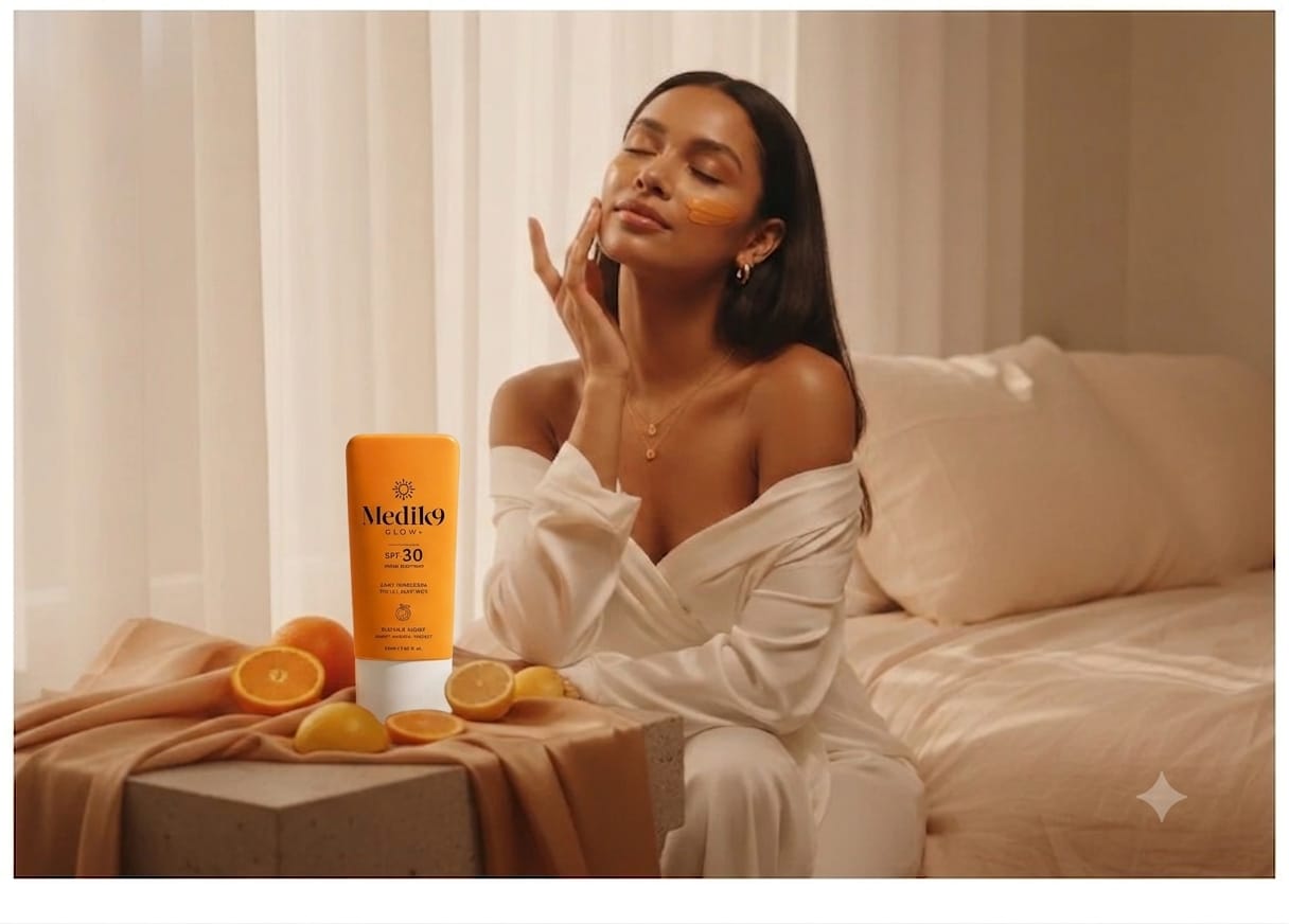 Medik9 Sunscreen SPF 30 PA+++ | Broad Spectrum UVA & UVB Protection | Lightweight Daily Face Sunscreen | Non-Greasy Formula | 100ml